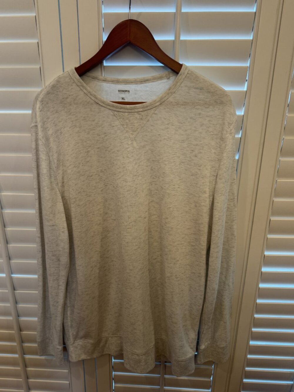 Sonoma Goods For Life Casual LS Cream Shirt - Autumn Outdoors